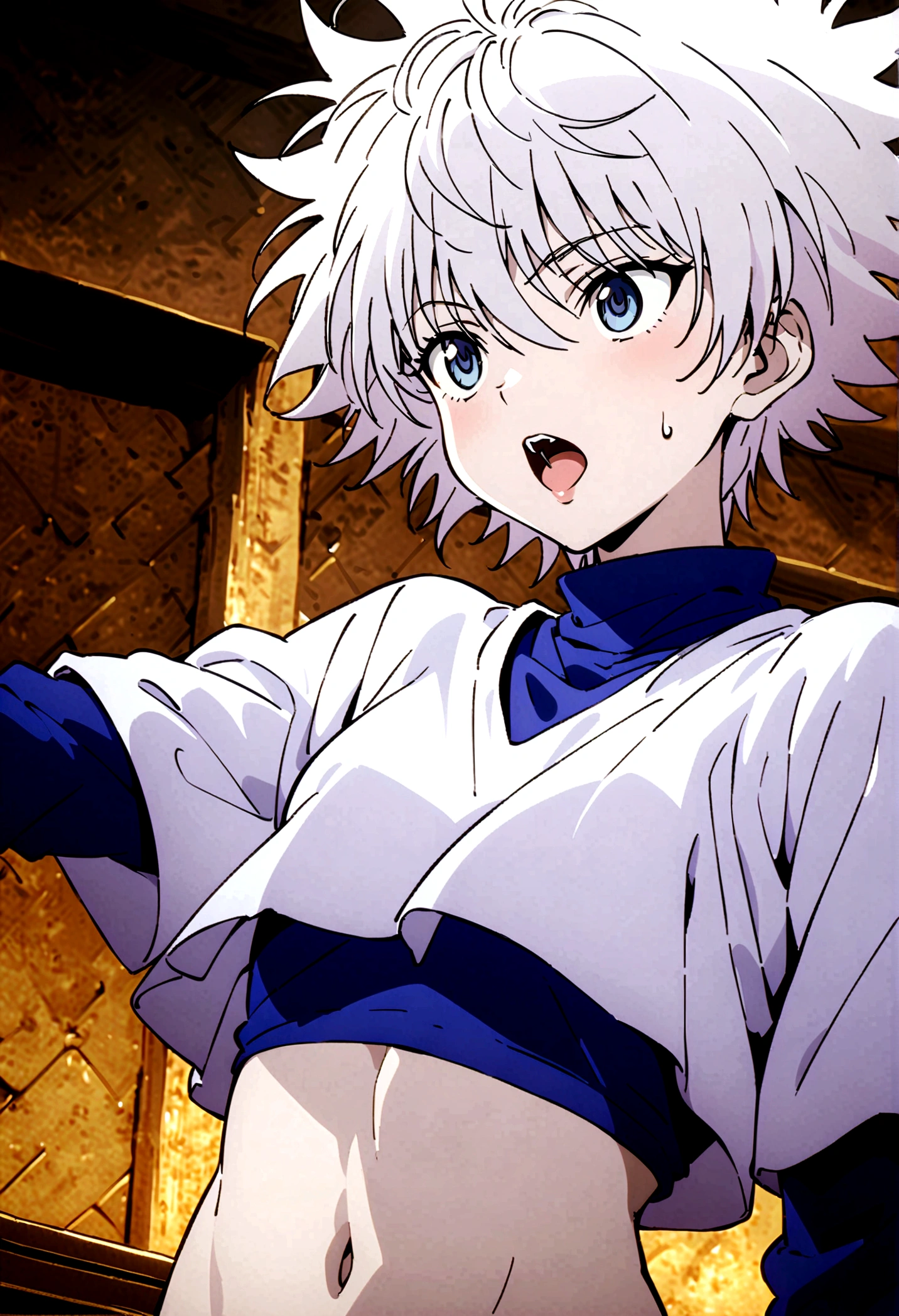 killua ahegao crop top lamia body 