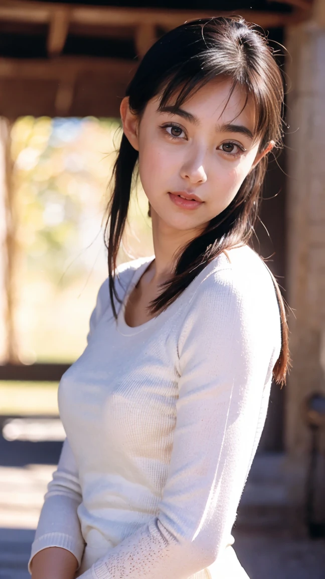 20 year old cute Japan woman, ((Extremely precise and accurate anatomy:1.0)), (photo Realistic:1.4), (hyper Realistic:1.4), (最高品質のRealisticな肌の質感:1.4), (Improvement of quality:1.4), (Enhances the beauty of skin texture:1.1), clean and glowing skin, mesh, thin:1.2, (Realistic:1.3), Realisticなライティング, (Smoother lighting:1.05), (Improving the quality of cinema lighting:0.9), Backlight, A gentle light that illuminates the face, Ray Tracing, (Bright light:1.2), 32k, One Japanese woman, fine grain, Detailed face, (Film Grain:1.1), (Natural smile:0), (Accentuates body lines:1.1), High resolution, Natural look, Kind eyes, Enhances hair texture, Delicate light and shadow, Clear skin, Graceful Pose, Beautiful Eyes, Sharp details, Soft light reflection, Beautiful contours, Delicate skin tone, Fine hair texture, Natural background, Natural poses in everyday situations, Lora Style