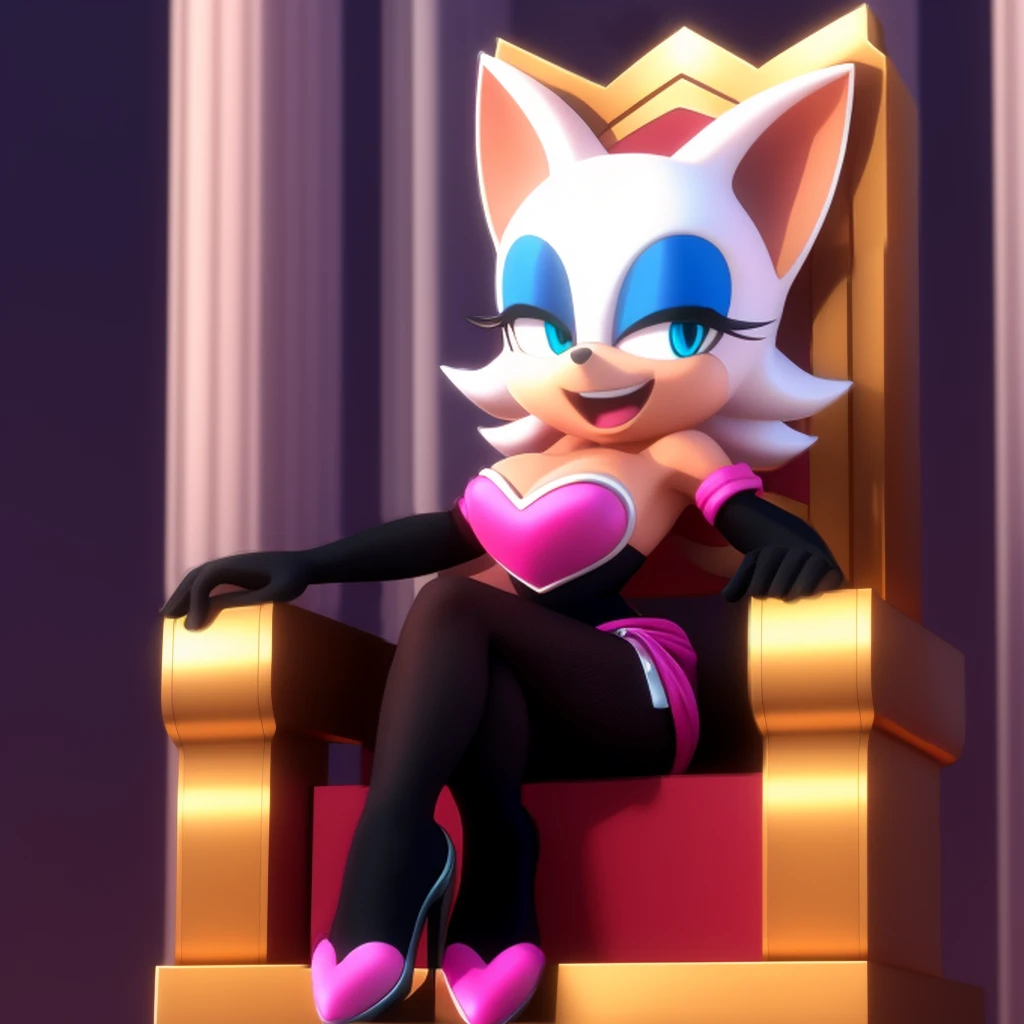 Rouge he sits on a throne and laughs Black  