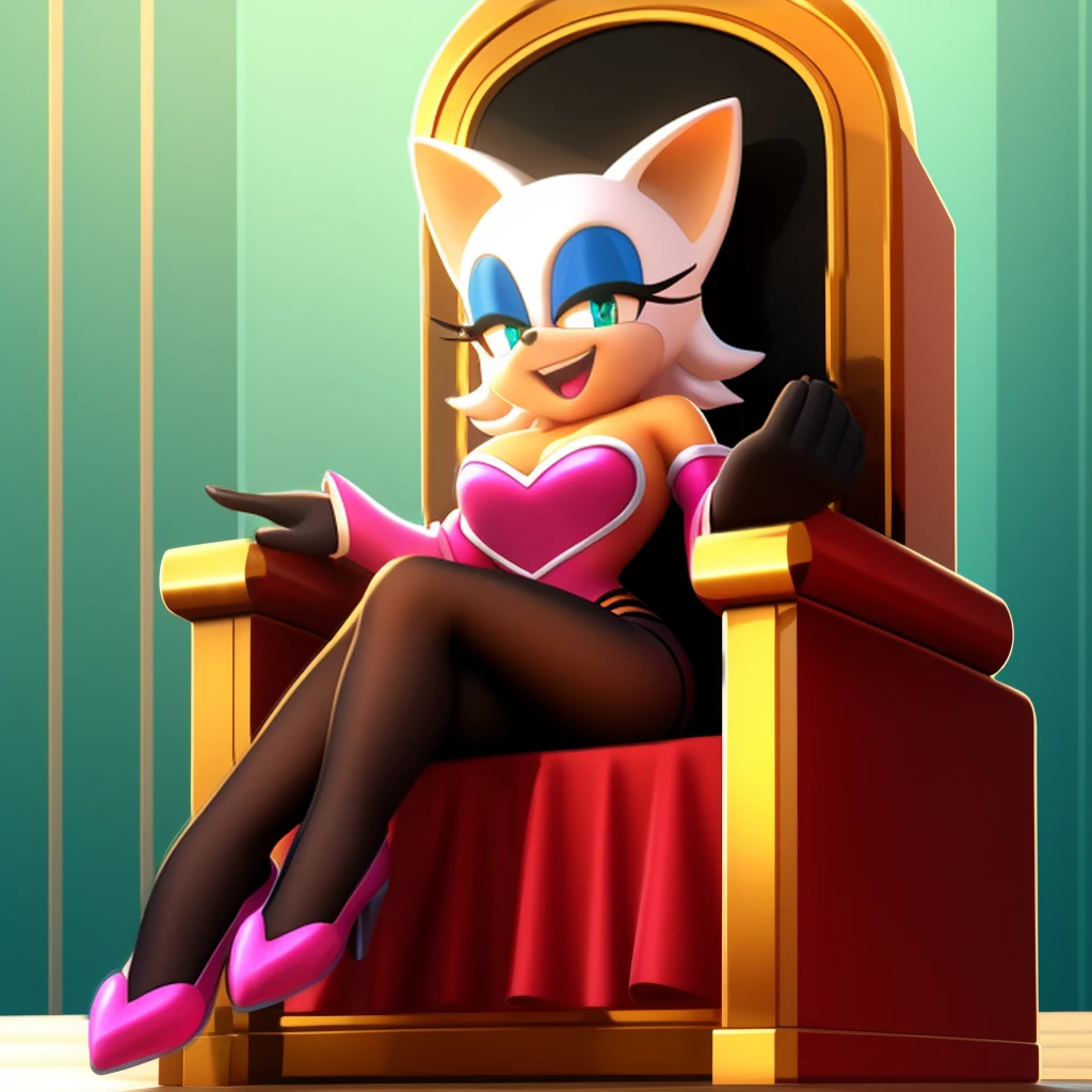 Rouge he sits on a throne and laughs Black bodystocking