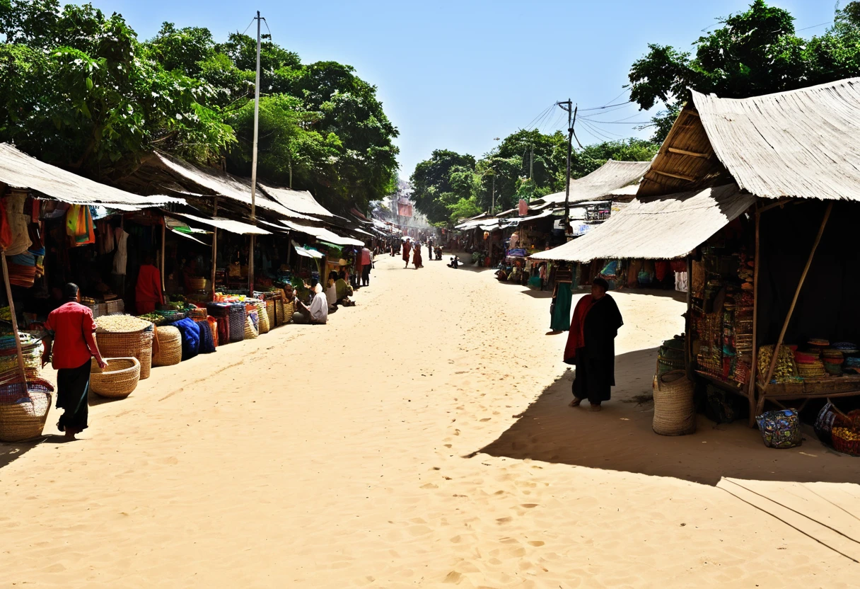 Black Market,noon,There is a little bit of sand,road