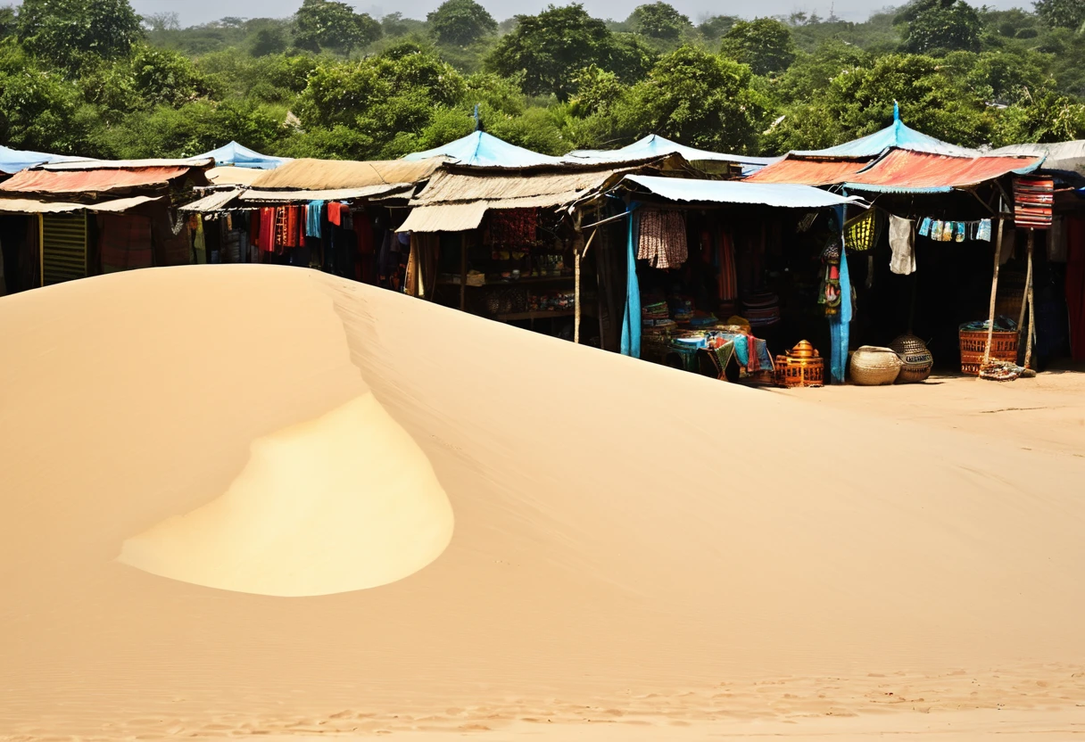 Black Market,noon,There is a little bit of sand,road