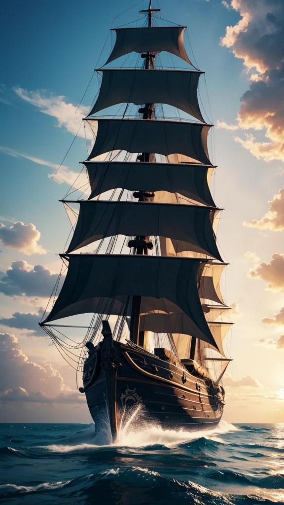 Background image: anime style pirate ship