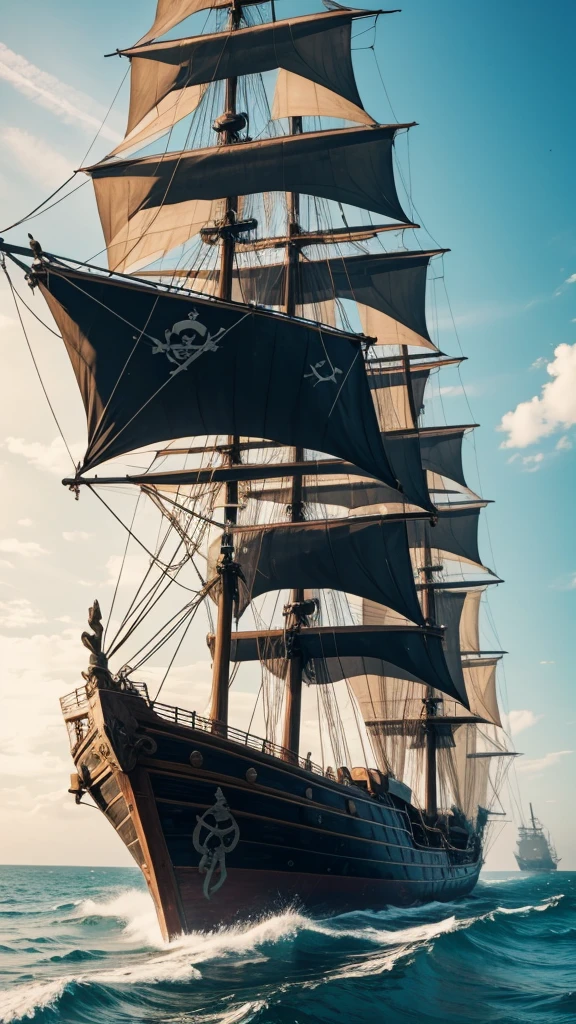 Background image: anime style pirate ship