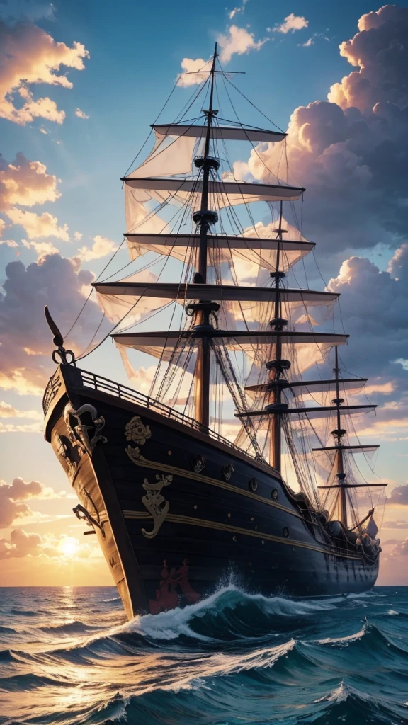 Background image: anime style pirate ship