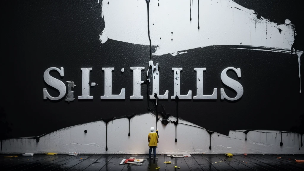 An image of the word "shill" dripping with paint and with a completely black background behind.
