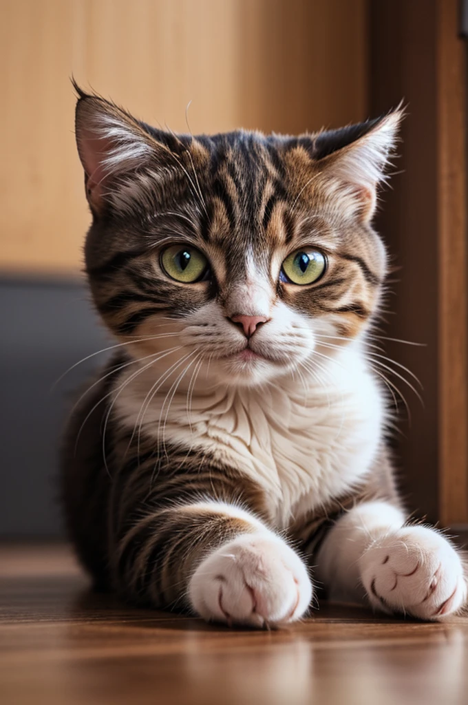 cute cat , aesthetic , minimalistic, hyper realistic, cinematic, super realistic, 8k quality, HD quality, super detailed , ultra detailed