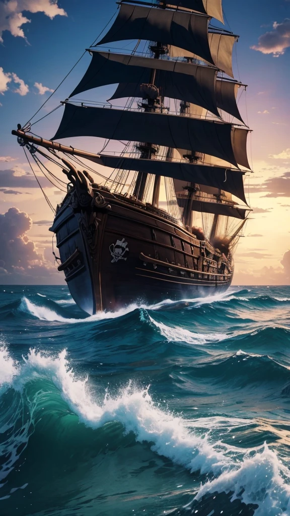 Background image: anime style pirate ship, one piece anime