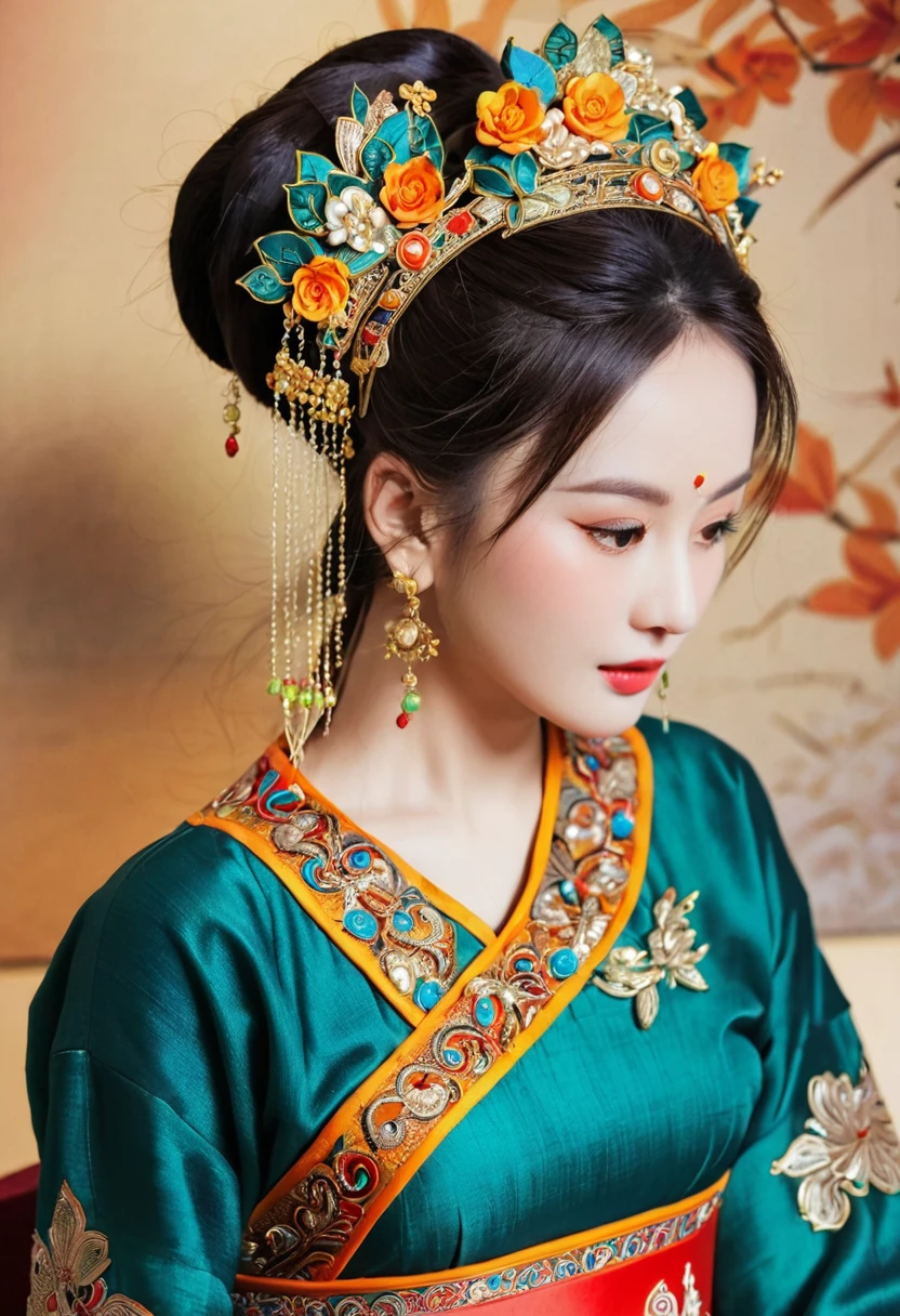 Ethnic style, background, Exhibition Hall, Gorgeous, Beautifully, beautiful, masterpiece, beautiful details, Official Art