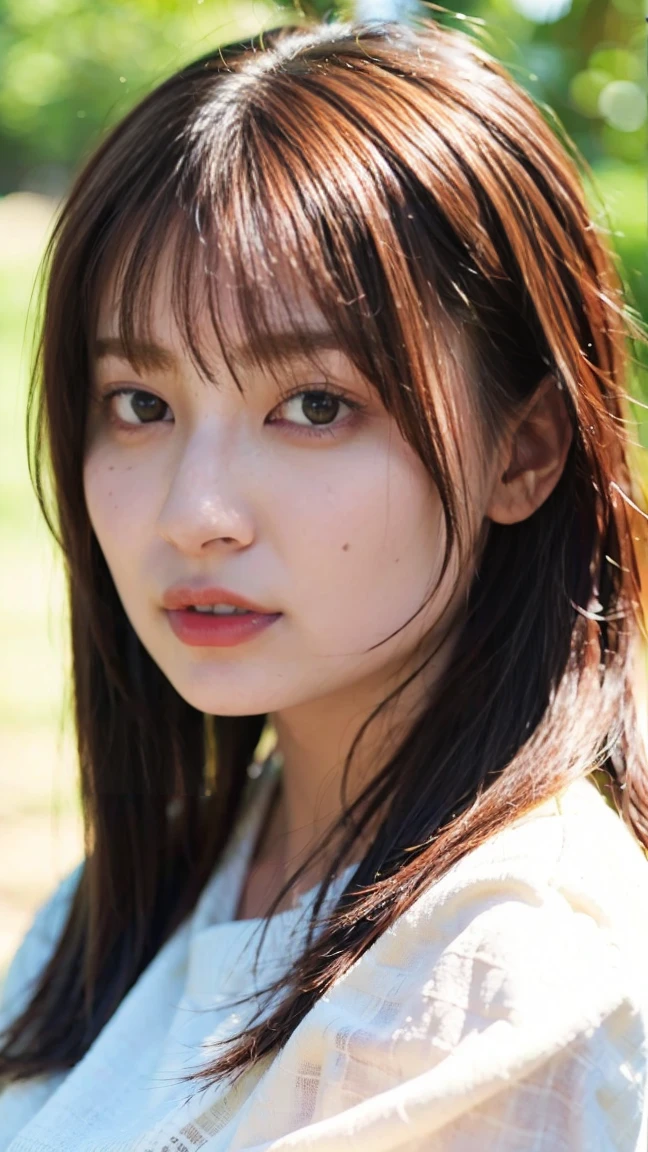 20 year old cute Japan woman, ((Extremely precise and accurate anatomy:1.0)), (photo Realistic:1.4), (hyper Realistic:1.4), (最高品質のRealisticな肌の質感:1.4), (Improvement of quality:1.4), (Enhances the beauty of skin texture:1.1), clean and glowing skin, mesh, thin:1.2, (Realistic:1.3), Realisticなライティング, (Smoother lighting:1.05), (Improving the quality of cinema lighting:0.9), Backlight, A gentle light that illuminates the face, Ray Tracing, (Bright light:1.2), 32k, One Japanese woman, fine grain, Detailed face, (Film Grain:1.1), (Natural smile:0), (Accentuates body lines:1.1), High resolution, Natural look, Kind eyes, Enhances hair texture, Delicate light and shadow, Clear skin, Graceful Pose, Beautiful Eyes, Sharp details, Soft light reflection, Beautiful contours, Delicate skin tone, Fine hair texture, Natural background, Natural poses in everyday situations, Lora Style