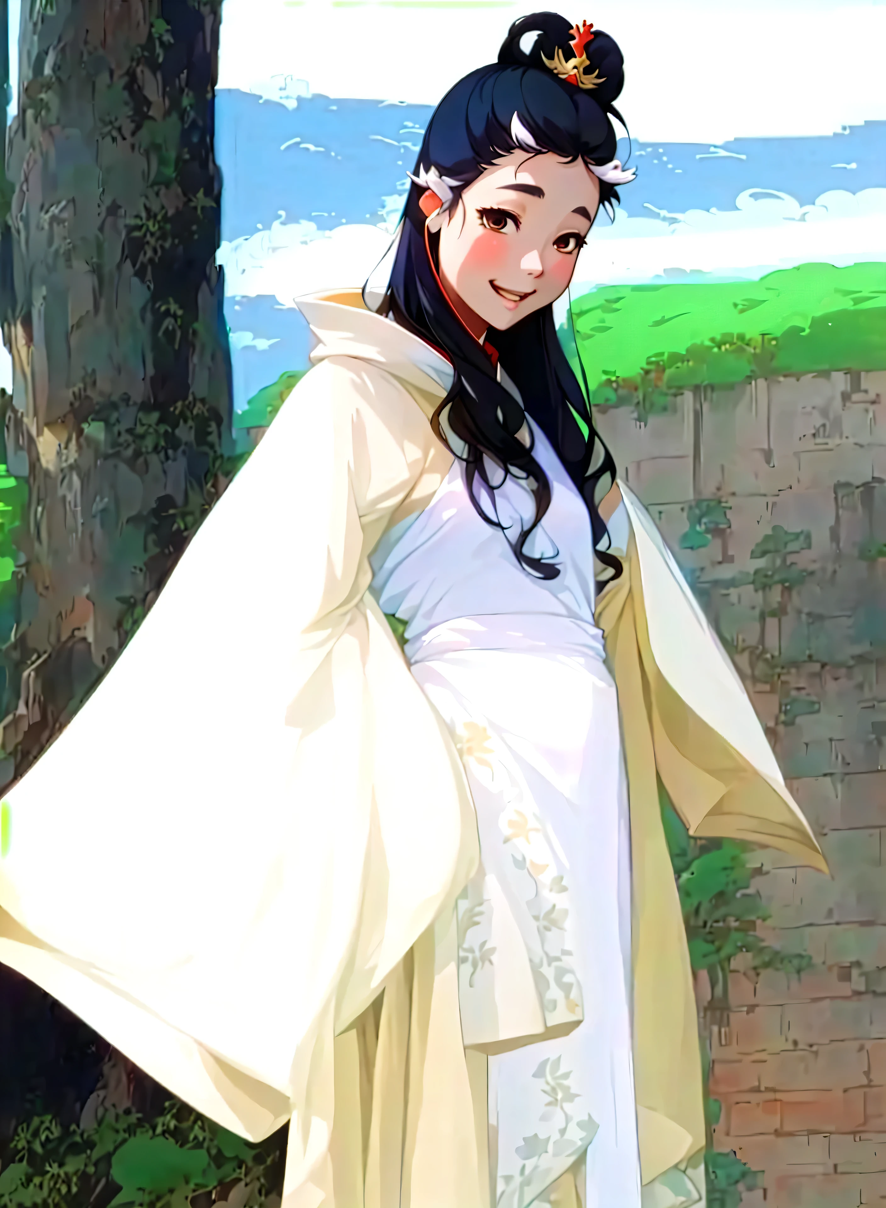 Araffe in white traditional Chinese clothing, Hino Rei who plays the princess, Maggie Cheung, heise-lian yan fang, In costume, Smile like a fairy,Mariko Mori, Journey to the West,wukong,Little Dragon Girl