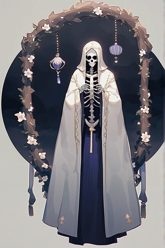 ((Лучшее качество)), ((шедевр)), (подробный), a skeleton in a robe