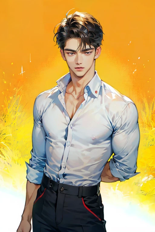 masterpiece,highest quality,male focus,(manly),masculine charm, handsome face,finely fine eyes and face, like々nice face,(alone),(alone),fine eyes, perfect functionality,(20-year-old male),tight waist,1 boy,