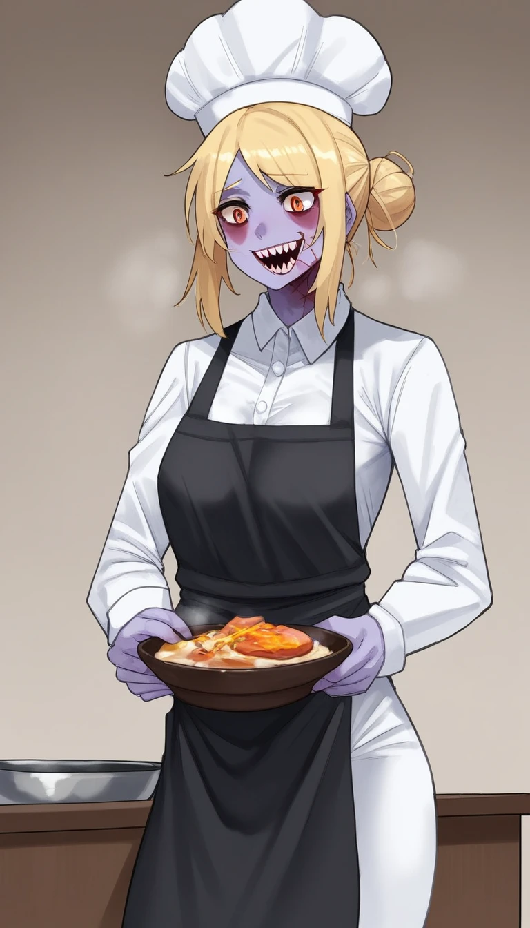 (zPDXL2), score_9_up, BREAK
(zombie:1.3), (female, skinny girl, solo), with parted bun hairstyle, (blonde hair) , (have 1eye), (Chef, Cook hat, apron, chef's outfit), scene background, BREAK
AissistXLv2, unaestheticXL_bp5, SimplePositiveXLv2, zPDXL2 PonyXLV6_Scores