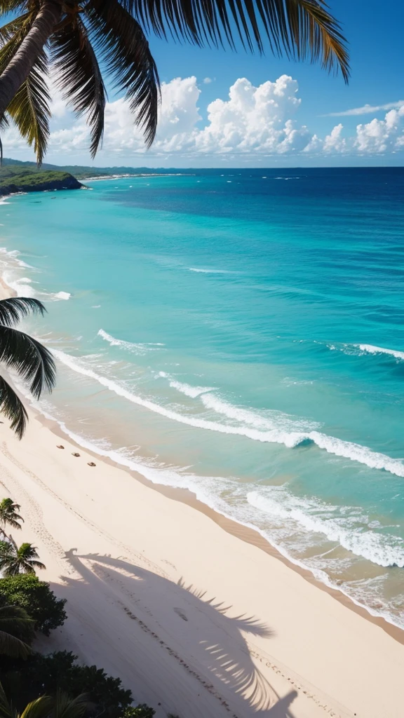 Background image: beautiful sandy beach looking directly onto the ocean
