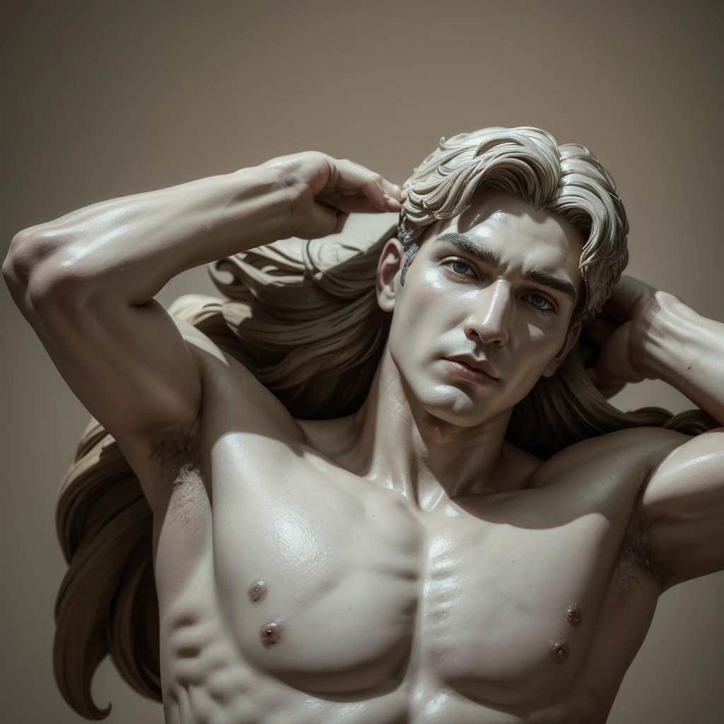 Make a man sculpted by a Greek god inspired by Steven Patrick Morrissey from 1988