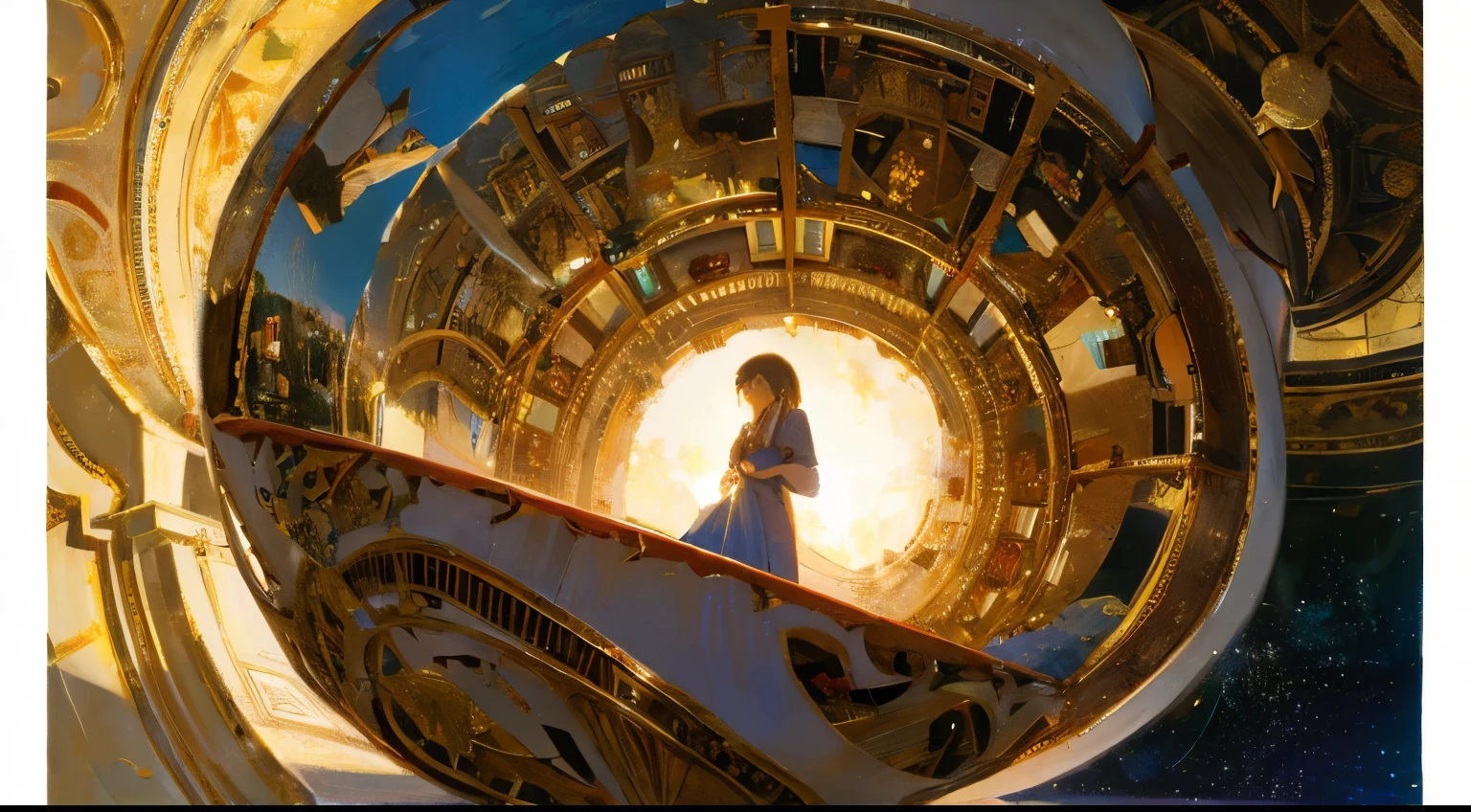 A woman holds a small world in her hand