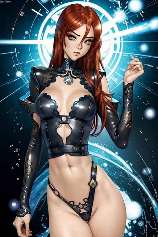 ((Kentaro Miura, anime illustration:1.2)), Tall, slender ((redhead:1.4)) woman of Irish descent. (pale:1.3)complexion. blue eyes, cute butt, nice legs. Kind eyes, cute smile, Mascara, eye shadow, blush, stylish dress, necklace, stiletto heels. Masterpiece, best quality,(highly detailed:1.2),(detailed face and eyes:1.2), 8k wallpaper, natural lighting. core shadows, high contrast, bokeh.