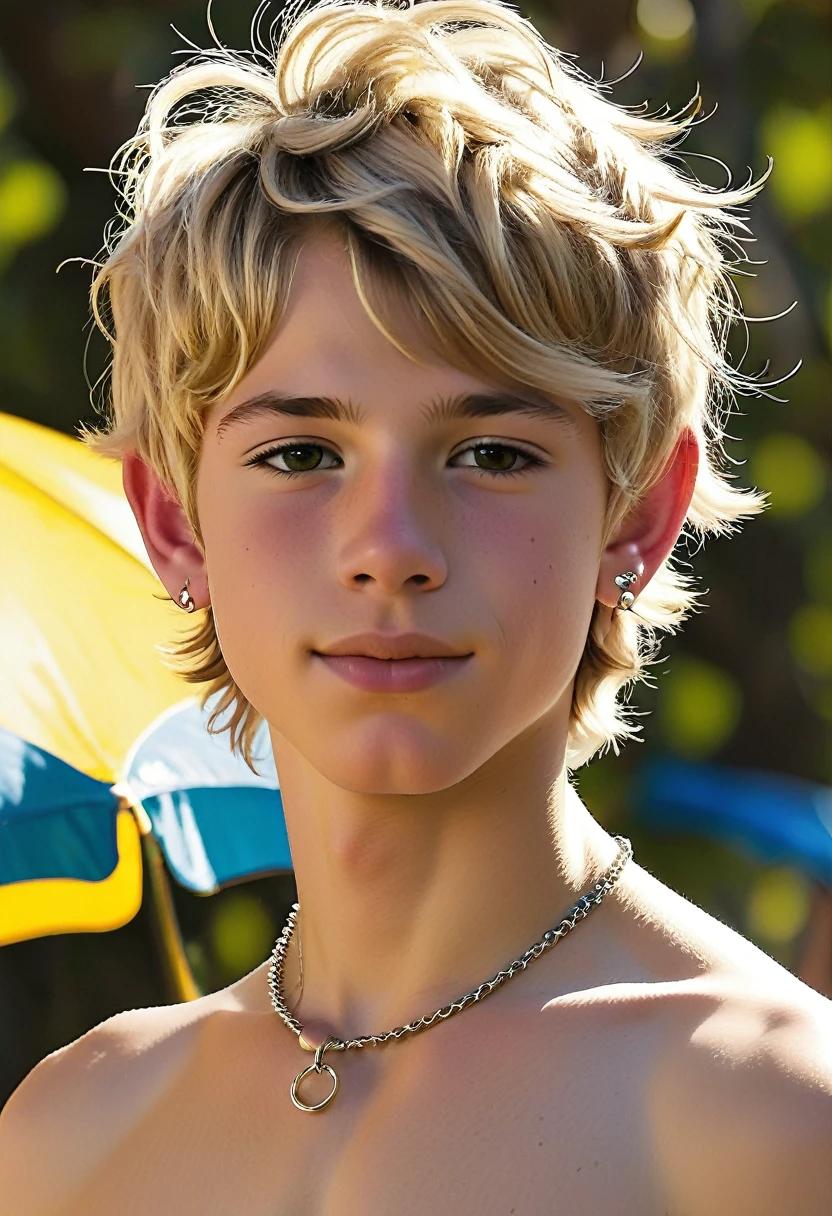 Male boy 14 years old, big white skin ,Handsome guy,with out Wearing tight ,Sunny and lively,youthful feeling,wearing nipple rings, cuerpo entero desnudo, pene grande erguido, aros en el pene, cuerpo entero, piernas torneadas, big nipples, cuerpo entero.