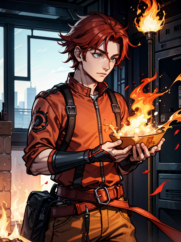 youth,boys,Red hair,flame,hapiness,warrior