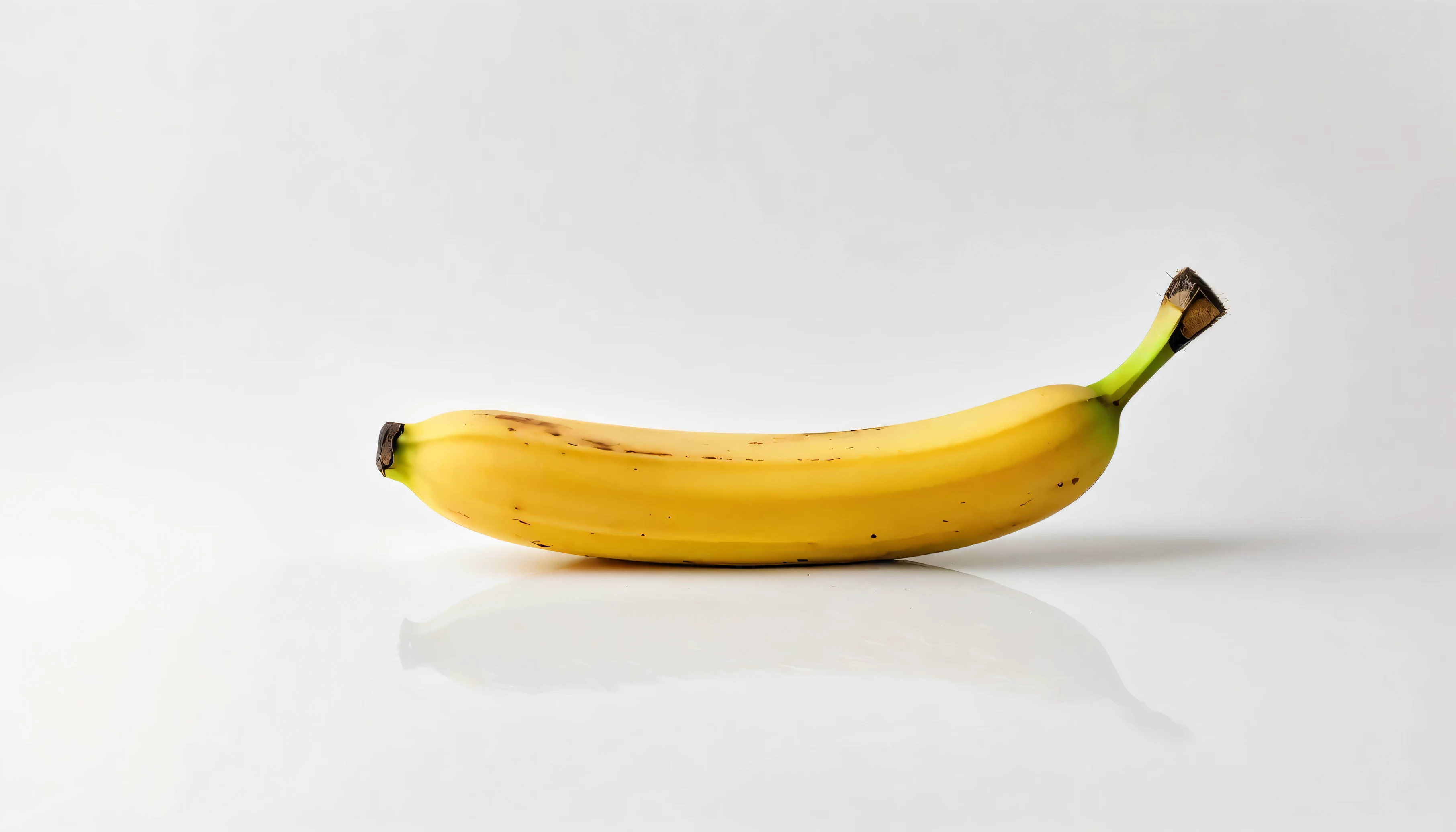 one comb of yellow ripe banana fruit isolated on white background, perfect picture, firm yellow smooth skin