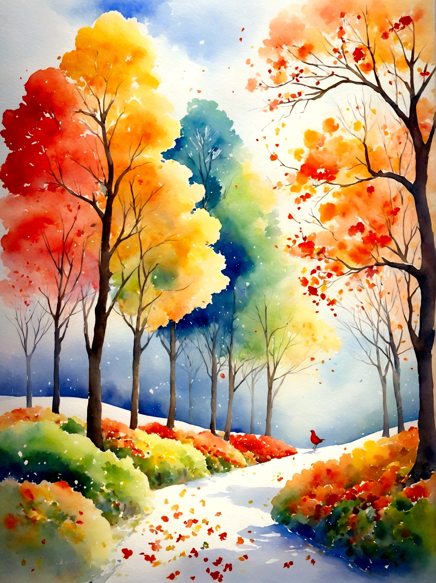 Describing Songs《All year round》Watercolor (winter,autumn, summer & spring) Composer Vivaldi: : Popular on ArtStation: : Simple composition creates a sense of order and. Capturing the qualities of the natural world. --uplight --ar 9:16, Vibrant colors