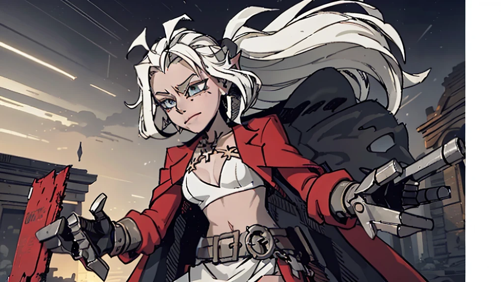 In ruins,Holding a red book,Elf girl 10 years old,Blonde hair,White Cape,cute