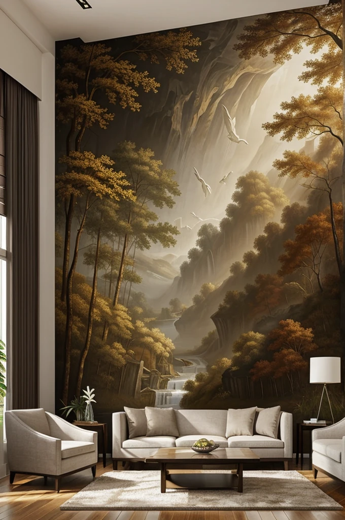 Sophisticated and elegant Mural idea for a rich house wall.