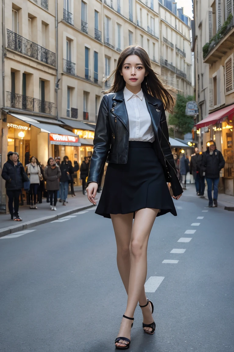 trip ,France,Paris,Commemorative photo,egao , Highest quality, shape, Very detailed, In detail, High resolution, 8k wallpaper, Perfect dynamic composition, Full Body Shot