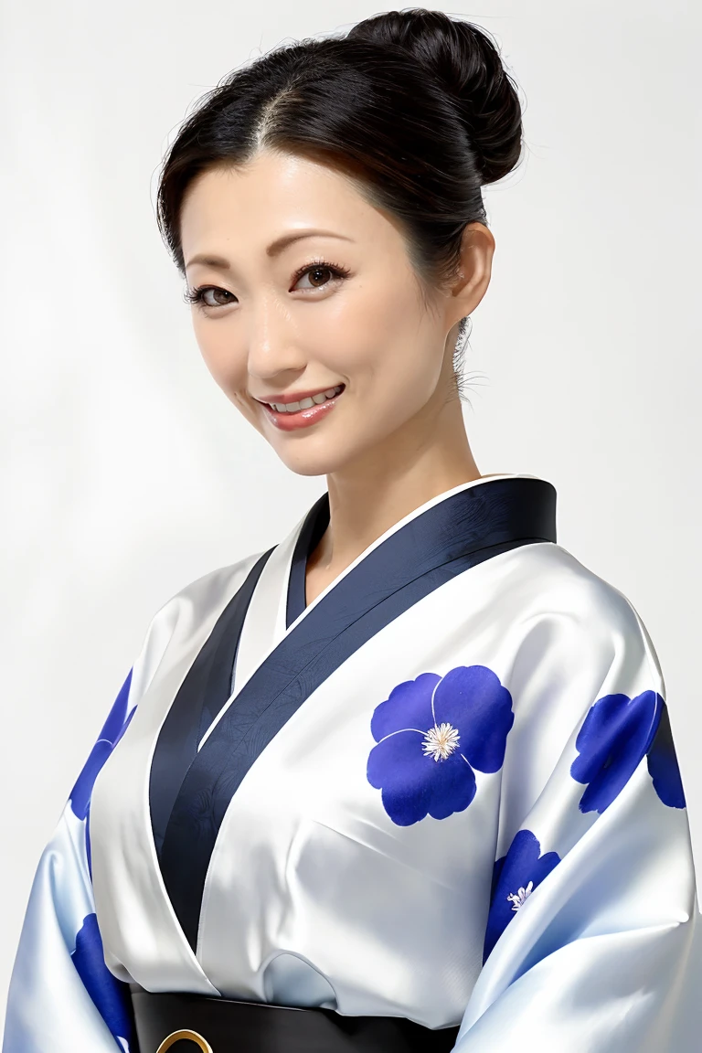 (Highest quality、Tabletop、8K、Best image quality、Award-winning works)、(一人のbeautiful成熟した女性:1.1)、Adult face、(Innkeeper:1.1)、(A gorgeous kimono with a gorgeous floral pattern:1.3)、(A kimono with a perfect and precise collar:1.2)、Perfect mature woman portrait photo、Glowing Skin、Standing Elegantly、(The simplest pure white background:1.4)、(Strongly blurred background:1.2)、Glowing Skin、とてもbeautiful肌、(Accentuate your body lines:1.1)、(The most graceful posture:1.2)、(Large Breasts:1.2)、(Voluptuous body:1.3)、A perfect smile、完璧なbeautiful光沢のある唇、(Accurate anatomy:1.2)、(A perfect and elegant outfit:1.1)、(Standing with good posture:1.1)、(beautiful, Elegant and high-quality patterned kimono:1.2)、、(完璧で自然なbeautiful袖:1.2)、(完璧で自然なbeautiful首輪:1.2)、(完璧で自然なbeautiful袖:1.2)、(Elegant and high-quality patterned kimono帯:1.4)、(The perfect wide belt:1.2)、(完璧で自然なbeautiful着物帯:1.1)、(Hair Bun:1.3)、(Face close-up:1.4)、(Look at me and smile:1.2)