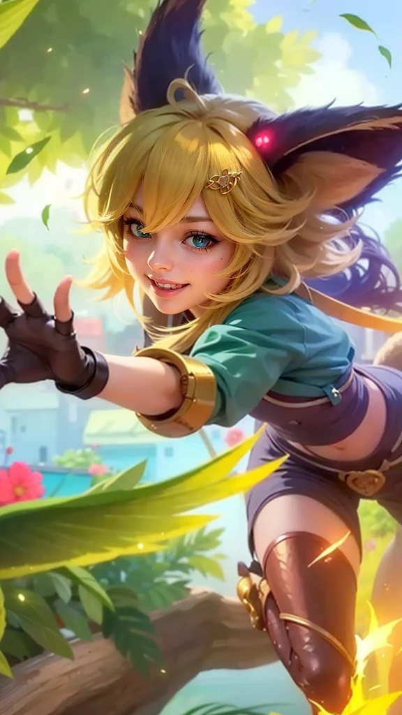 a girl with a cat hat and gloves, 8k, ultra hd, ultra detailed texture, hyper realistic, masterpiece, detailed texture, detailed face, detailed skin, detailed lighting, (photorealistic:1.5), best quality, beautiful lighting, cinematic lighting, professional lighting, ultra highres, realistic, detailed hair, real hair, high quality, (realskin:1.5), extremely detailed, finely detail, ultra-detailed, green eyes, smile.