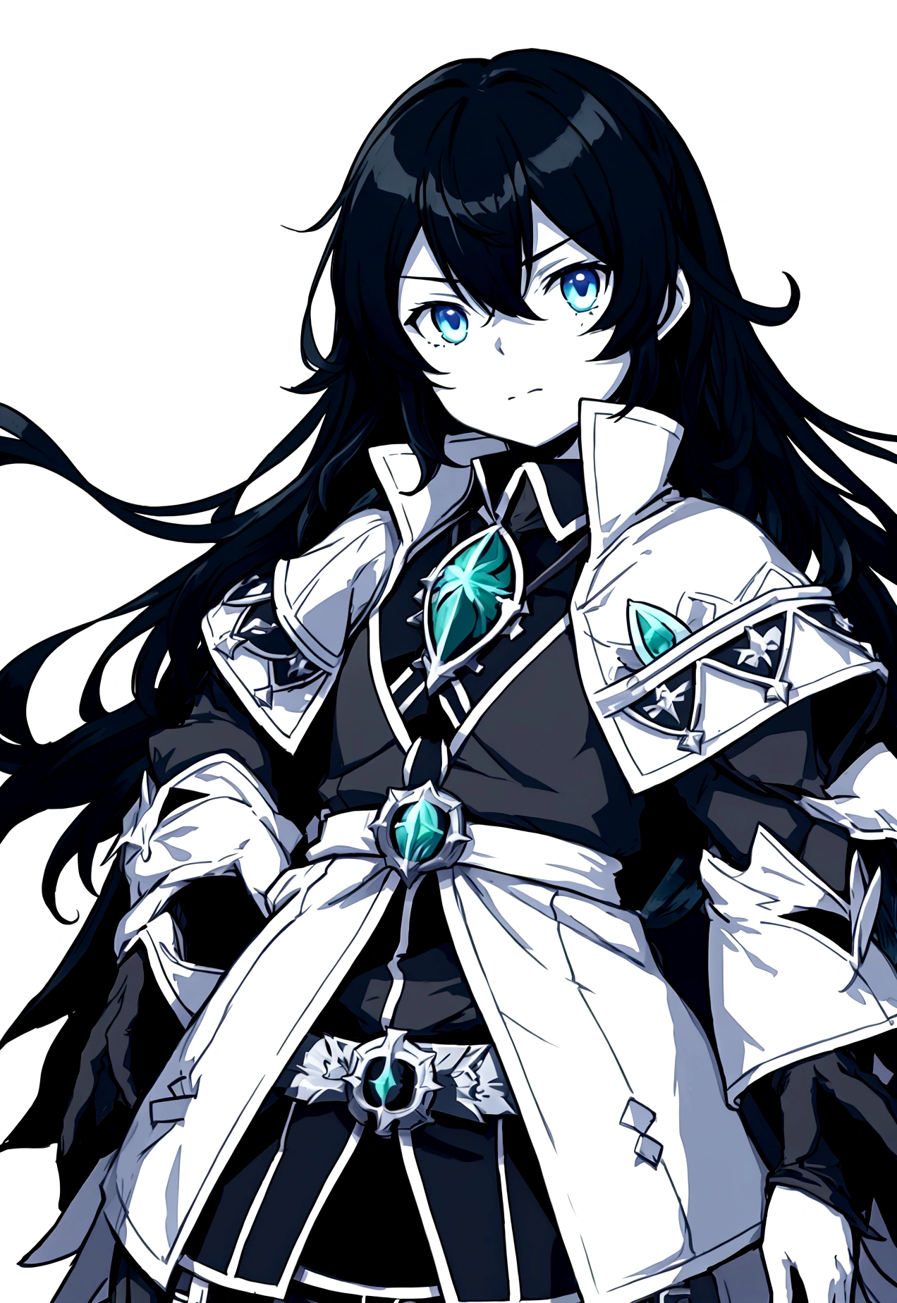 Etrian odyssey character, flat shading, cleric
