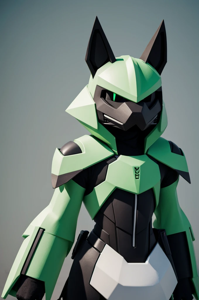 Furry protogen color verde con negro