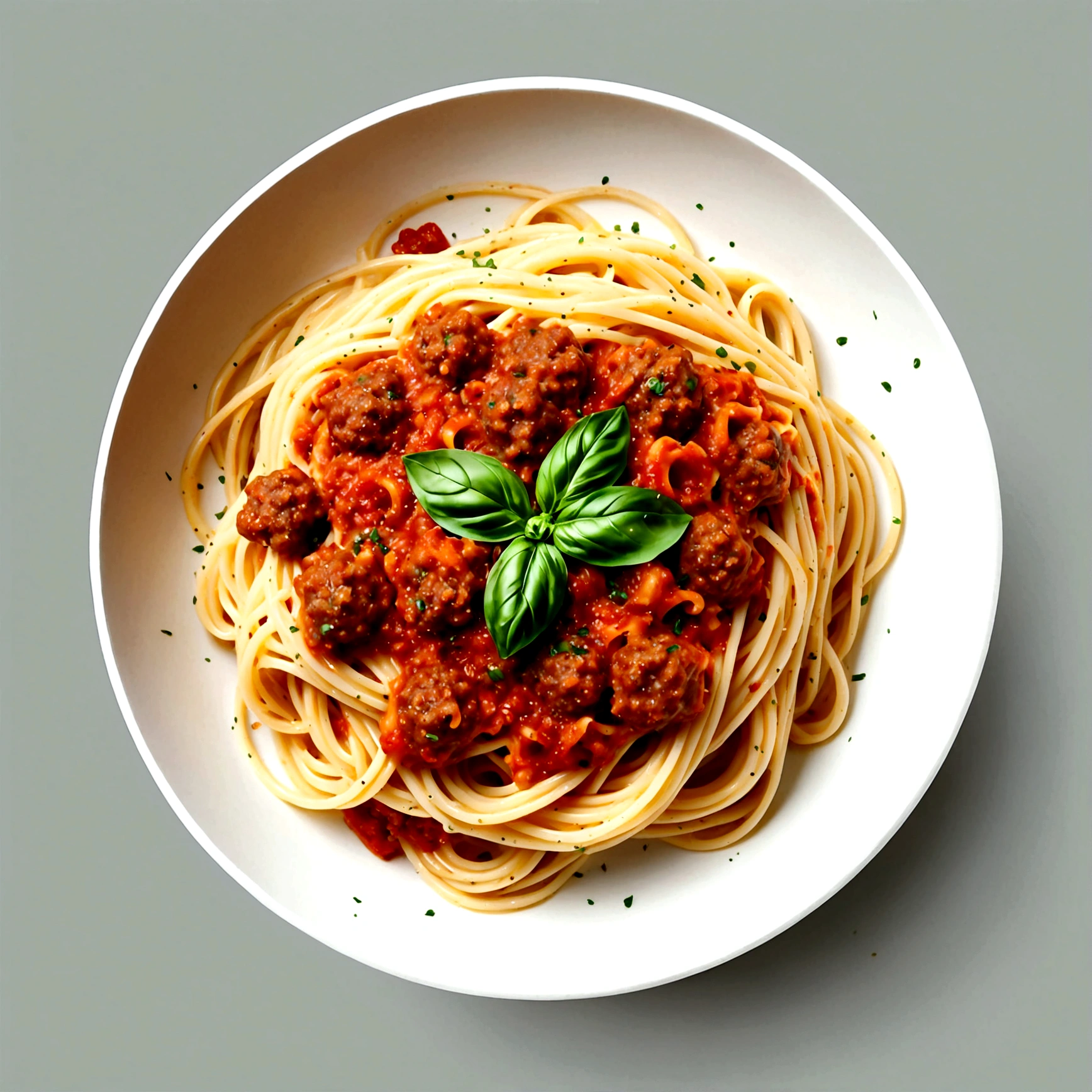 there is white bowl full of delicious spaghetti bolognaise, illustration, isolated with solid white background, surrounded with negative space, centered compositon, 8k, highly detailed painting, very precise painting, Isolated, clear brilliant white background, perspective angle of view, vector clipart, washed out color ((lora:add-detail-xl:1)), (watercolor), clipart style