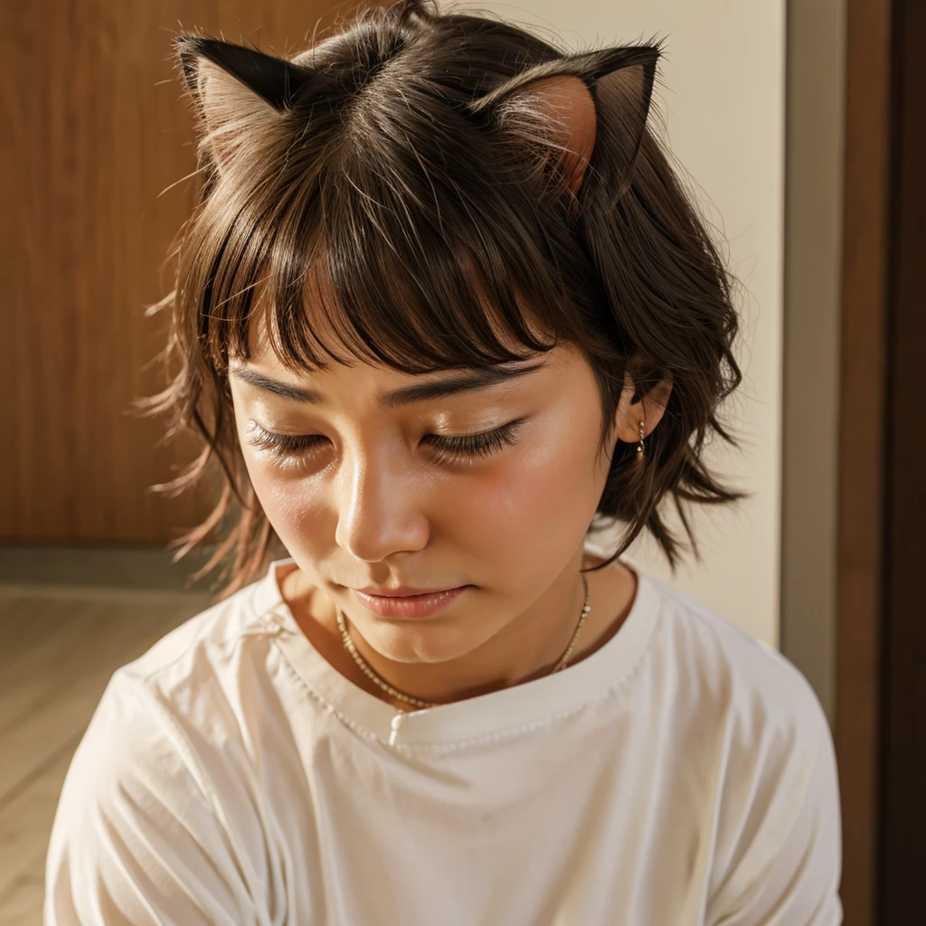 A cat crying