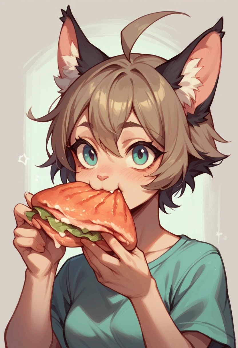 Cat eating fish 