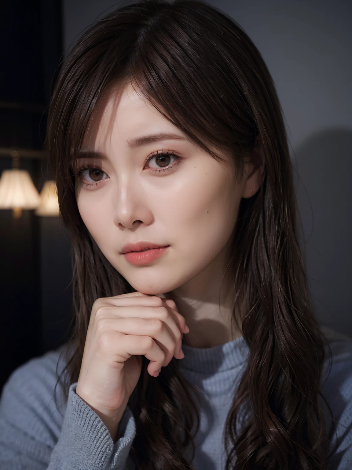 1girl, woman, masterpiece, best quality, highest quality, cinematic lighting, (volumetric lighting), extremely detailed CG unity 8k wallpaper, focused, 8k wallpaper, extremely detailed, ultra realistic, photorealistic, sharp focus, absurdres, (HDR:1.2), (high contrast), photograph, detailed and intricate, instagram, portrait, highly detailed, digital painting, artstation, concept art, smooth, sharp focus, illustration, cinematic lighting, (Big breast), black short skirt, eyes looking at the viewer, ((very skinny body)), (height:1cm), (Skin texture is natural)
