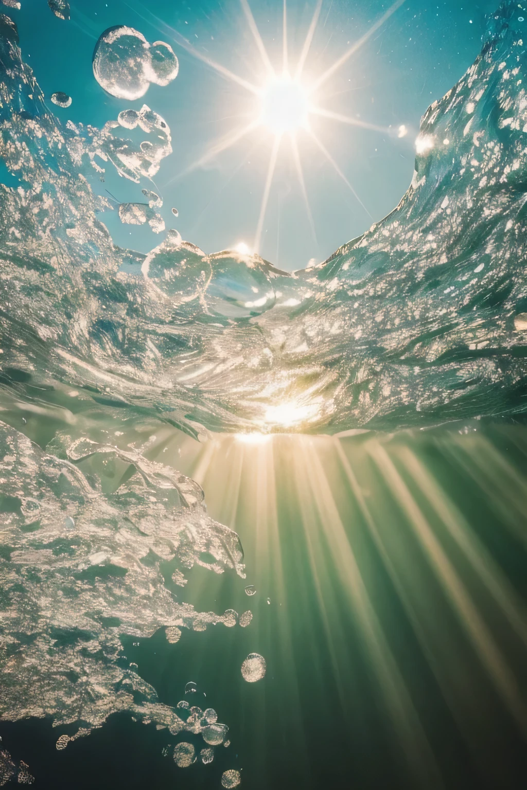 Elegantly photographed from underwater in clear water, Small depth of field,Minimalist,Capture the excitement、The essence of an inspiring moment. The surface of many bubbles,Sparkle in soft sunlight, Reflecting sunlight,Create a sense of movement, Realistic images. Flowing blurred water background adds a sense of motion and energy, Make it a stunning, dynamic product hero shot.
Adopt a vibrant and attractive magazine style, This macro photography masterpiece showcases the beauty and charm of nature's tiniest wonders. The high-definition, detailed and realistic skin adds to its irresistible appeal, Make it an extraordinary experience