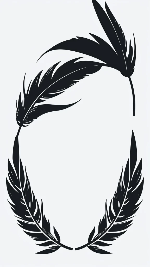 A minimal, modern, simple, cinematic logo design for the brand “Penamemoria". Create a modern, minimalistic, high-quality, logo of a bird feather