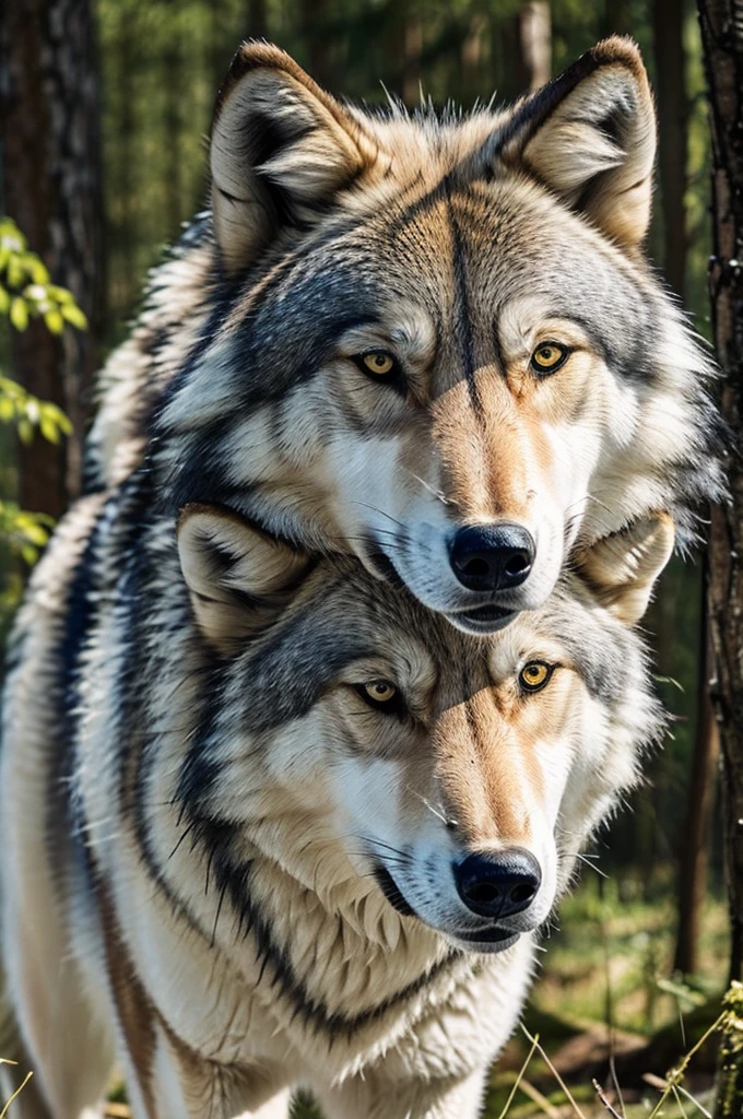 Siberian wolf play clarinet