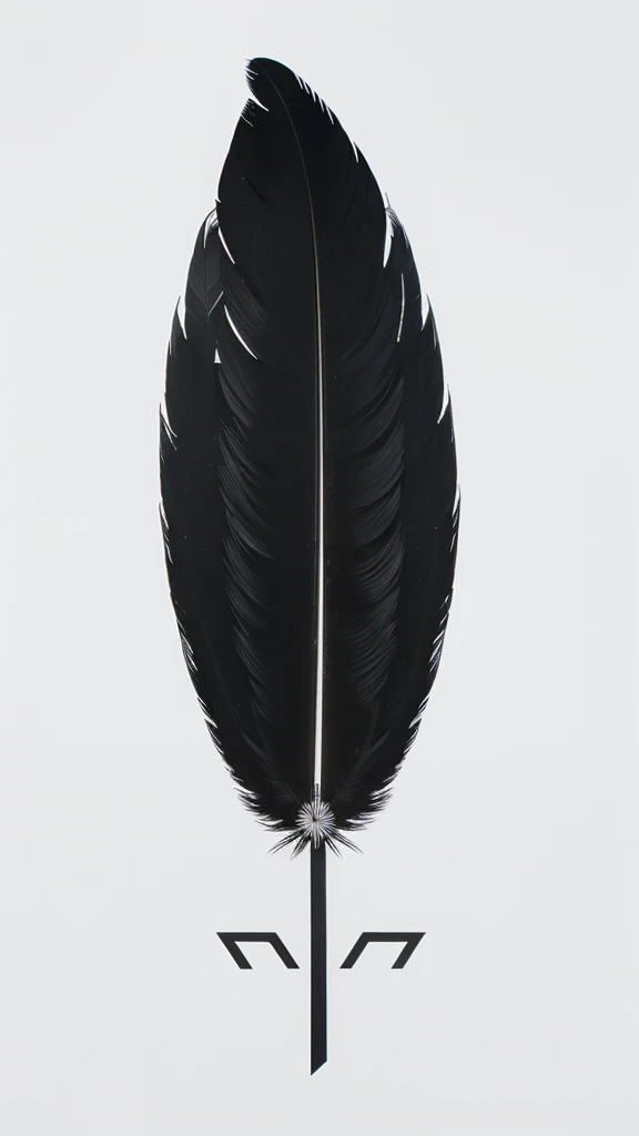 A minimal, modern, simple, cinematic logo design for the brand “Penamemoria". Create a modern, minimalistic, high-quality, logo of a bird feather