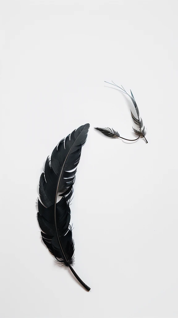 A minimal, modern, simple, cinematic logo design for the brand “Penamemoria". Create a modern, minimalistic, high-quality, logo of a bird feather
