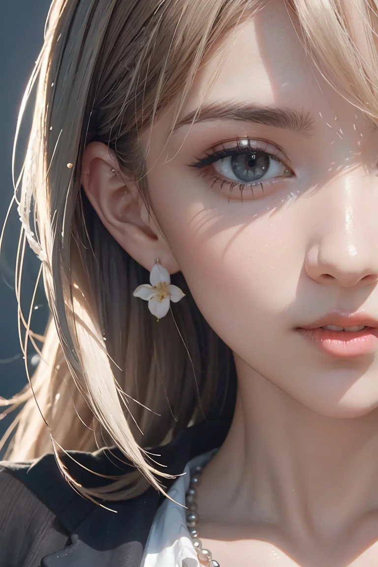 {{masterpiece}},best quality,highly detailed,extremely detailed CG unity 8k wallpaper,illustraction, 1girl, red eyes, wavy silver hair, pointy ears, vampire, dress, necklace, hair flower, snow, ice, full body, shot,high close up, highly detailed,center frame,sharp focus, looking at viewer, floting hair,