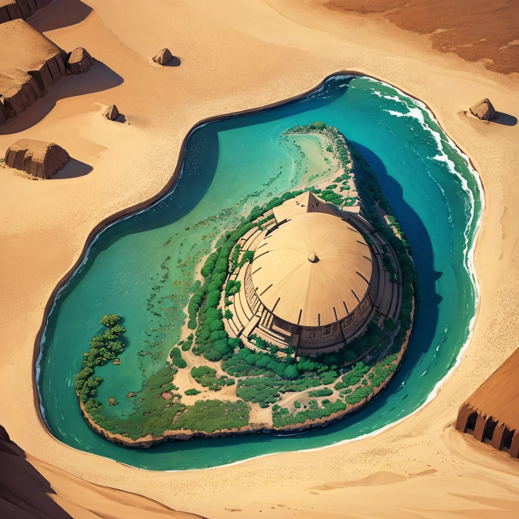 (((No humans)))、Best illustrations、Best Quality、(From above at an angle)、(Desert Village)
