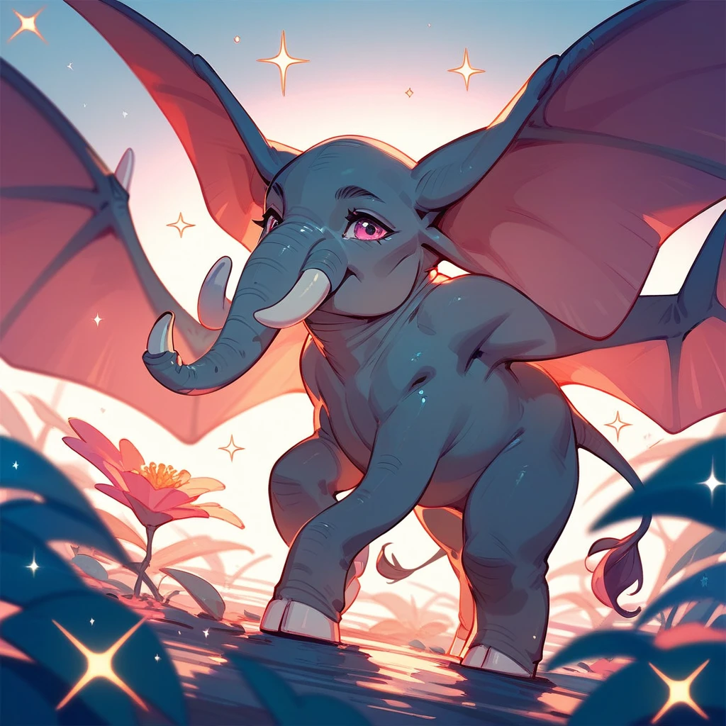 elephant, pink, sparkles, wings (score_9,score_8_up,score_7_up,score_6_up,score_5_up,score_4_up)