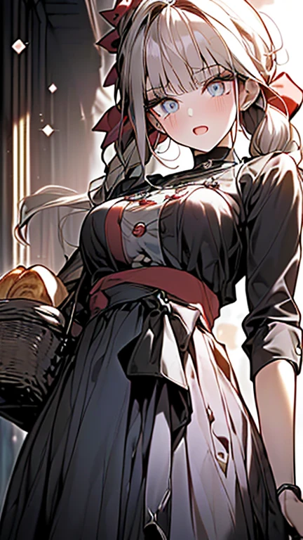 (perky chest:1.2), (pointed chest:1.2),(((Black Tunic:1.3))),(((cakes and bread in the basket),Cute and beautiful girl,Cute round face,Cute smile,with blush cheeks,Red Lip,a girl 22 years old, nsfw:1.2, beautiful body:1.3), shinny skin, BREAK, ((alice in the wonderland:1.3, cute, kawaii, lovely, funny, a girl falling down from sky:1.3, girl flying in sky:1.2, girl floating in air:1.3, rolling upskirt by wind:1.5, (with sparkling eyes and a contagious smile),open mouth, Looking at Viewer, surprised, putting hands on crotch over the skirts:1.35)), BREAK, ((floating things as follows:1.3, PlayingCards, Trump, tea cup, tea pot, tea spoons, pocket watch:1.3, lip sticks, candies:1.2, cookies, jam bottles, classical door_keys)), ((long purply_Blue dress :1.5, wearing long flaired skirt:1.3, the skirt is blowing:1.3, cute White Apron, black stockingedium long platinum-blonde hair:1.2, twin tail hair:1.6, tied hair with a cute ribbon), (Blue eyes, bright pupils with highlights, detailed eyes), (lying down on your back:0.7, spreading legs with rising up straight:0.7), sexy posture, fantastic colorful art, (fantasy art:1.2, wondered images), ((correct anatomy:1.5, perfect anatomy:1.3, correct hand, )),