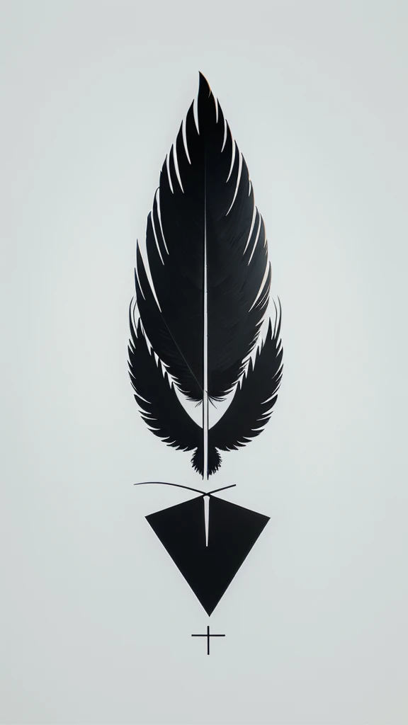 A minimal, modern, simple, cinematic logo design for the brand “Penamemoria". Create a modern, minimalistic, high-quality, logo of a memory feather. The logo must be convey a sense of dreams, stories, memories, music and imagination.