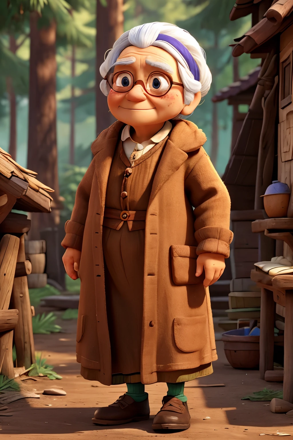 create a 3-dimensional character, there is an old woman who is very poor. His clothes were just what stuck to his body. Even that is in tatters. His daily job is looking for wood and leaves in the forest to exchange for food
