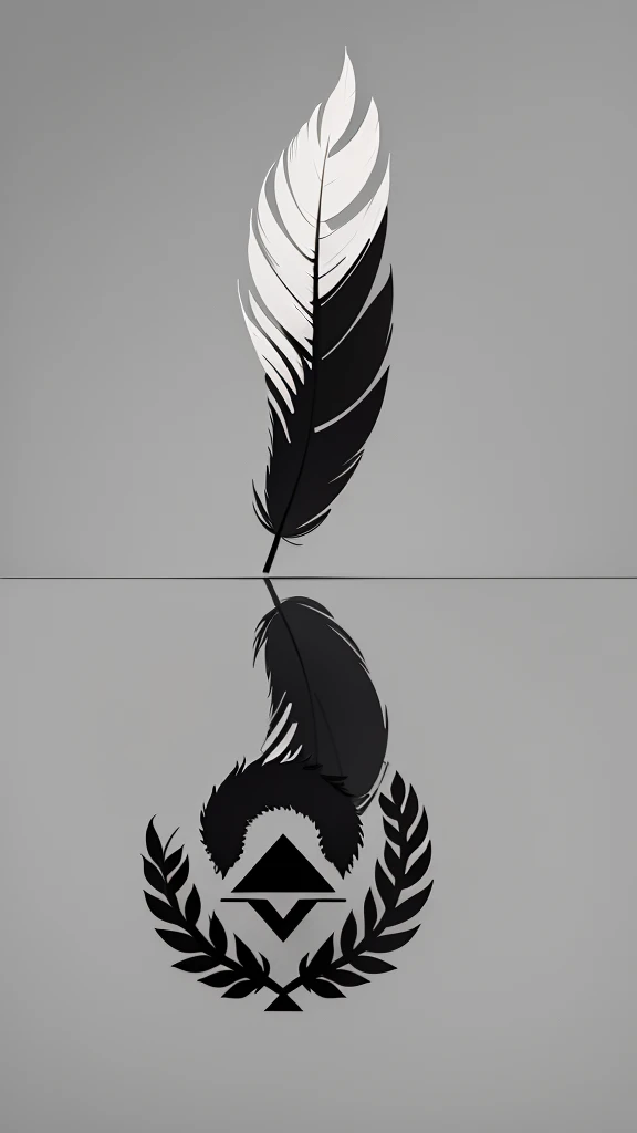 A minimal, modern, simple, cinematic logo design for the brand “Penamemoria". Create a modern, minimalistic, high-quality, logo of a feather-bird