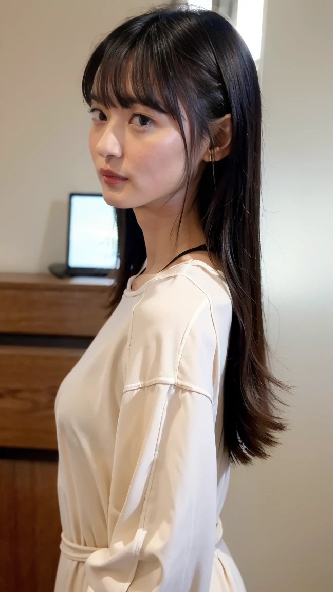 20 year old cute Japan woman, ((Extremely precise and accurate anatomy:1.0)), (photo Realistic:1.4), (hyper Realistic:1.4), (最高品質のRealisticな肌の質感:1.4), (Improvement of quality:1.4), (Enhances the beauty of skin texture:1.1), clean and glowing skin, mesh, thin:1.2, (Realistic:1.3), Realisticなライティング, (Smoother lighting:1.05), (Improving the quality of cinema lighting:0.9), Backlight, A gentle light that illuminates the face, Ray Tracing, (Bright light:1.2), 32k, One Japanese woman, fine grain, Detailed face, (Film Grain:1.1), (Natural smile:0), (Accentuates body lines:1.1), High resolution, Natural look, Kind eyes, Enhances hair texture, Delicate light and shadow, Clear skin, Graceful Pose, Beautiful Eyes, Sharp details, Soft light reflection, Beautiful contours, Delicate skin tone, Fine hair texture, Natural background, Natural poses in everyday situations, Lora Style